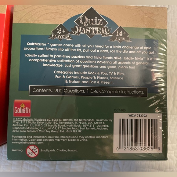 Two trivia games. Goliath “Quiz Master”. One unopened, one opened never played - Picture 4 of 6